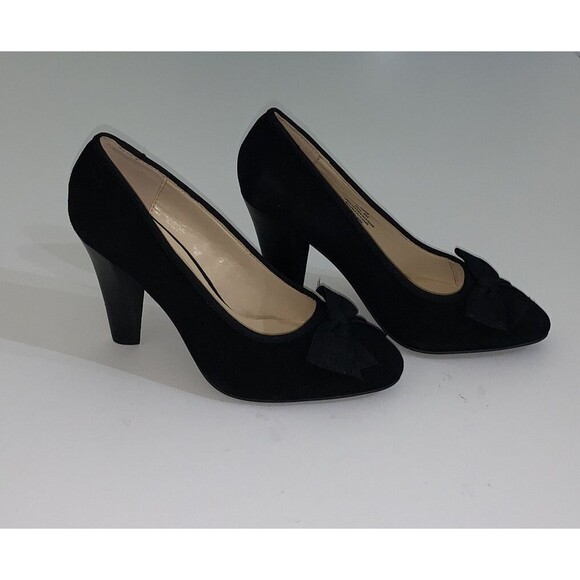 Isaac Mizrahi Live Women's 8M Pumps Stacked Heel Suede with Bow A269800 - Picture 3 of 9